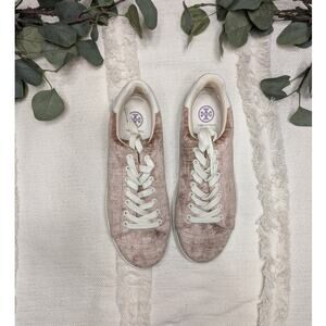 Tory Burch Howell Velvet Sneaker in Mauve